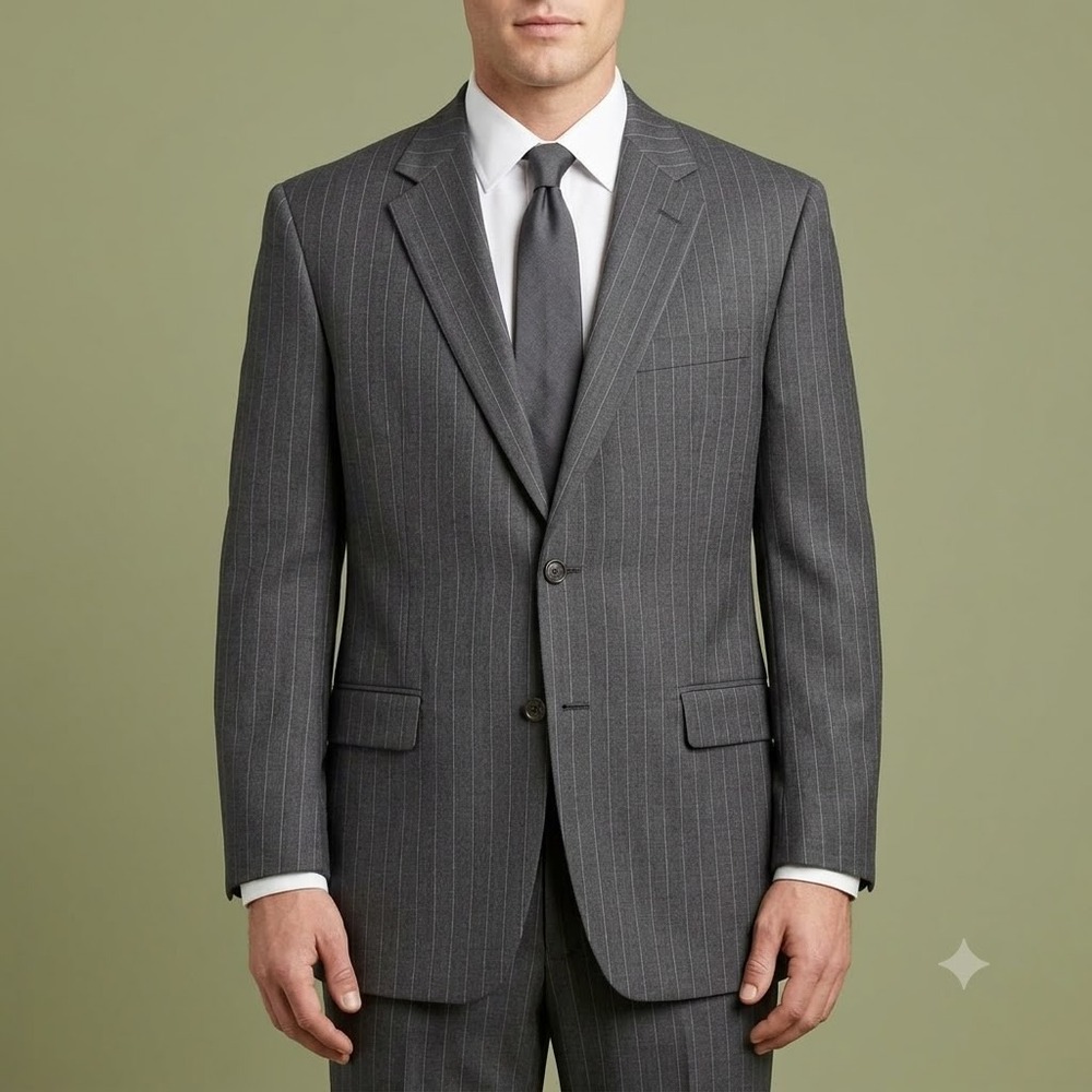 Calvin Klein Blazer Mens 41R Gray 100% Wool Woolmark Two Button Jacket‎